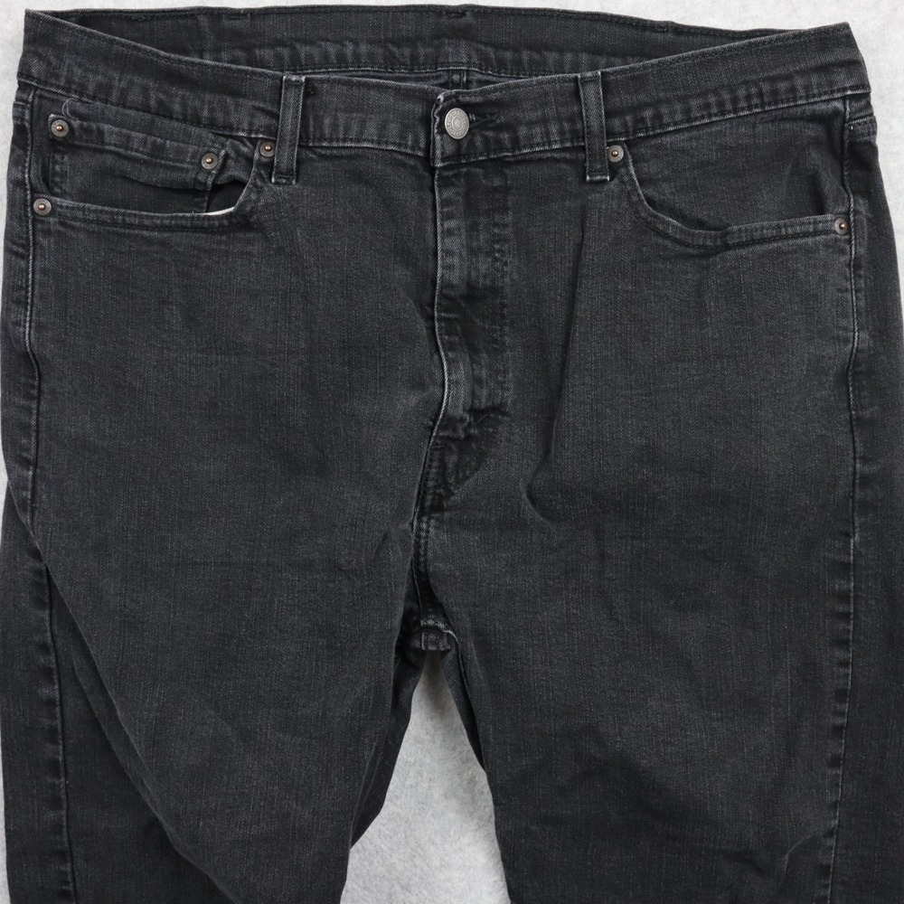 Levi's 505‎ Jeans Mens 40x30 Regular Fit Stretch Flex 5-Pocket Denim Black - Picture 2 of 12